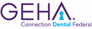 The image displays a logo with the text  GEHA  prominently at the top, followed by the acronym  GHEA,  which stands for Georgia Healthcare Association. Below that is an illustration of a stylized human figure with a toothbrush in its mouth, indicating dental health or dental services. The logo also includes a graphic element resembling a handshake between two people, suggesting collaboration or partnership, and the text  CONNECTION DENTAL FEDERAL  beneath it, which is likely the name of an organization associated with the logo. The overall style of the image is corporate and professional, with a color palette that includes shades of purple, blue, and white.